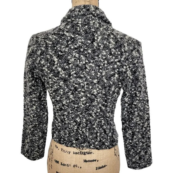 Claudie Pierlot Paris Womens Designer Wool Tweed Blazer Jacket Size 2 Black - Picture 3 of 12